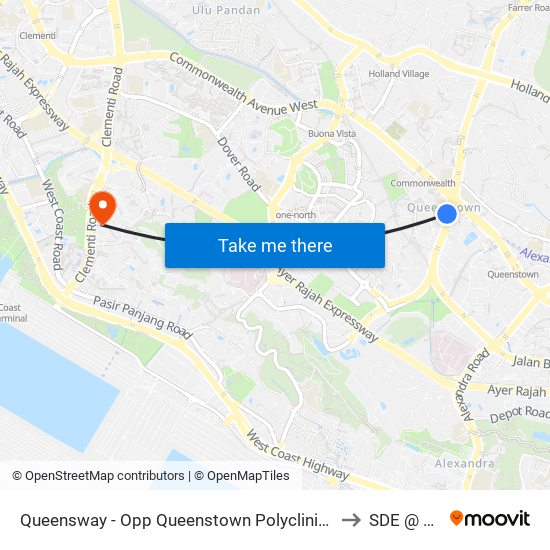 Queensway - Opp Queenstown Polyclinic (11051) to SDE @ NUS map