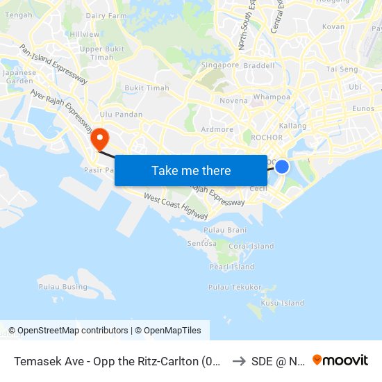 Temasek Ave - Opp the Ritz-Carlton (02171) to SDE @ NUS map