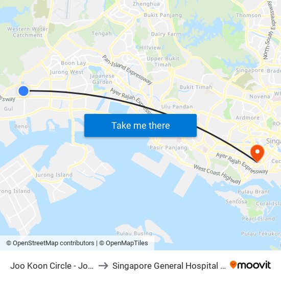 Joo Koon Circle - Joo Koon Int (24009) to Singapore General Hospital Block 3 Specialist Clinics map