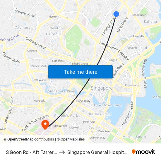 S'Goon Rd - Aft Farrer Pk Stn Exit G (07211) to Singapore General Hospital Block 3 Specialist Clinics map