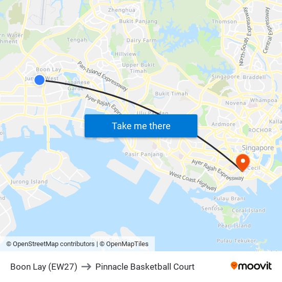 Boon Lay (EW27) to Pinnacle Basketball Court map