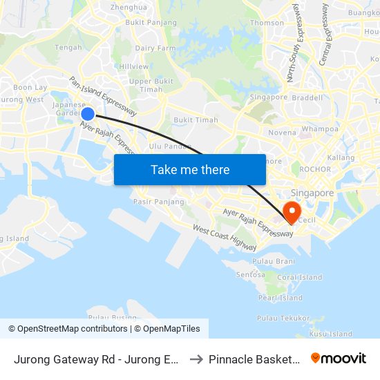 Jurong Gateway Rd - Jurong East Int (28009) to Pinnacle Basketball Court map