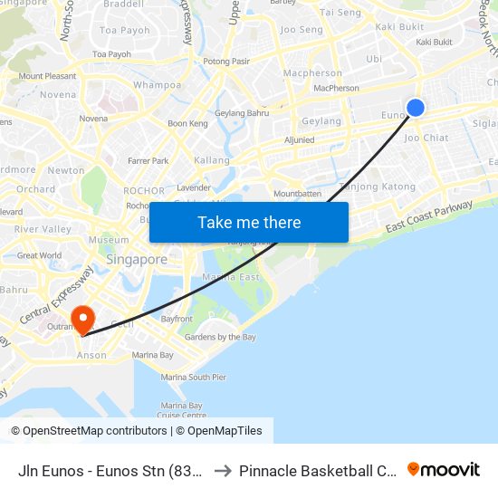 Jln Eunos - Eunos Stn (83101) to Pinnacle Basketball Court map