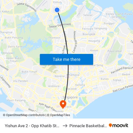 Yishun Ave 2 - Opp Khatib Stn (59049) to Pinnacle Basketball Court map