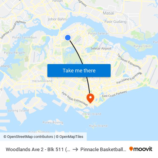 Woodlands Ave 2 - Blk 511 (46331) to Pinnacle Basketball Court map