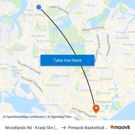 Woodlands Rd - Kranji Stn (45139) to Pinnacle Basketball Court map