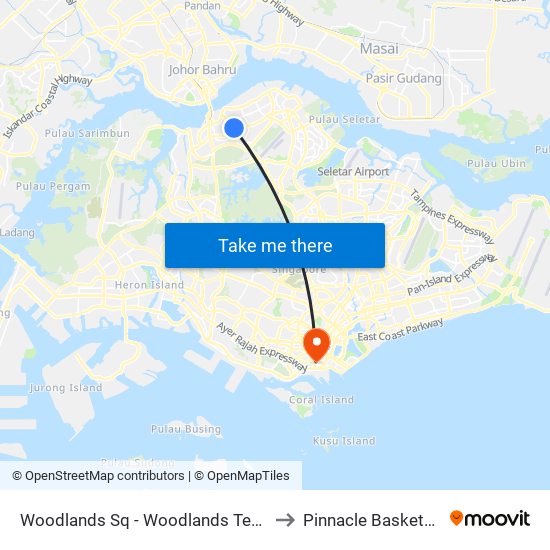 Woodlands Sq - Woodlands Temp Int (47009) to Pinnacle Basketball Court map