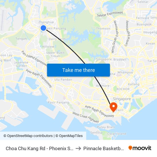 Choa Chu Kang Rd - Phoenix Stn (44141) to Pinnacle Basketball Court map