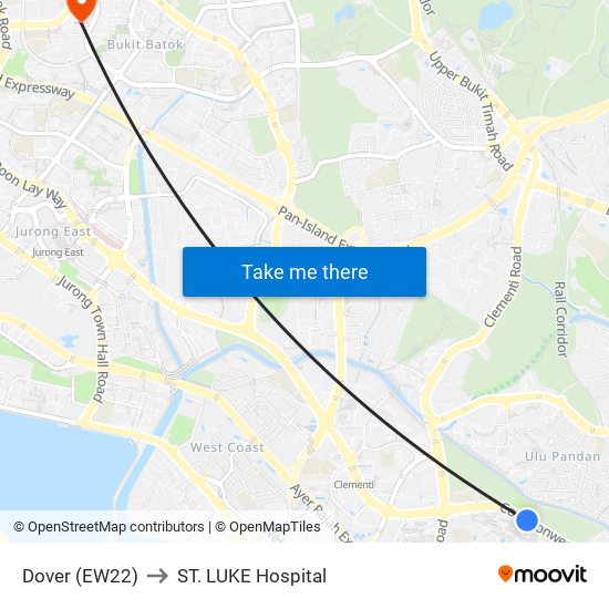 Dover (EW22) to ST. LUKE Hospital map