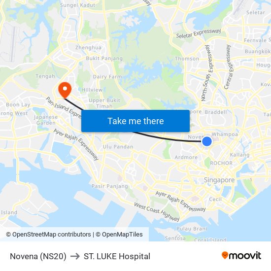 Novena (NS20) to ST. LUKE Hospital map