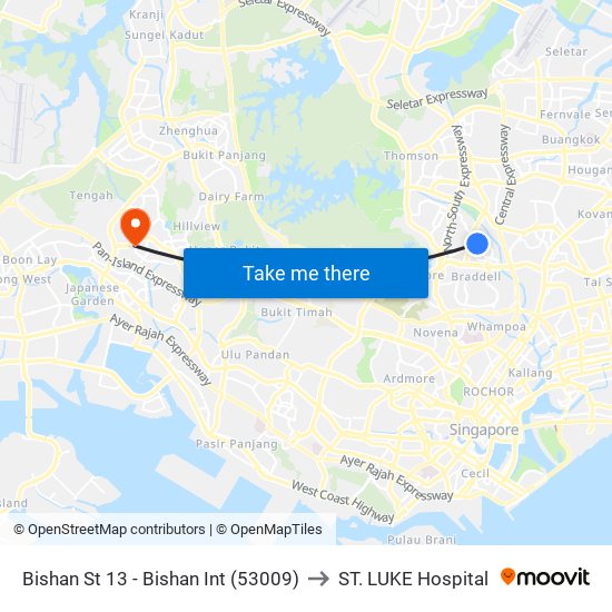 Bishan St 13 - Bishan Int (53009) to ST. LUKE Hospital map