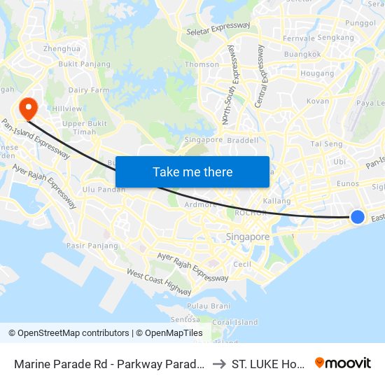 Marine Parade Rd - Parkway Parade (92049) to ST. LUKE Hospital map