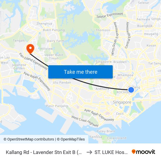 Kallang Rd - Lavender Stn Exit B (01311) to ST. LUKE Hospital map