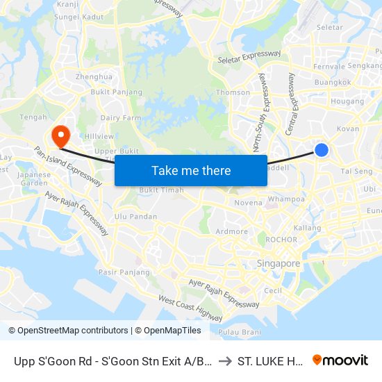 Upp S'Goon Rd - S'Goon Stn Exit A/Blk 413 (62139) to ST. LUKE Hospital map