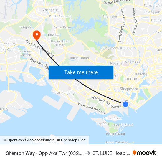 Shenton Way - Opp Axa Twr (03217) to ST. LUKE Hospital map