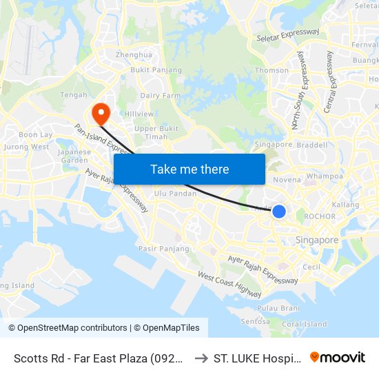 Scotts Rd - Far East Plaza (09219) to ST. LUKE Hospital map