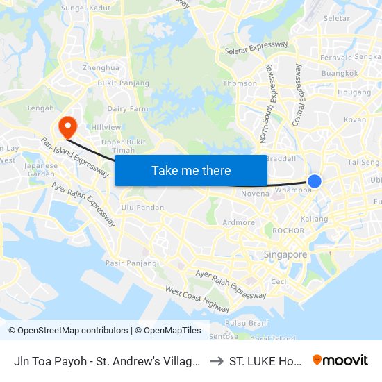 Jln Toa Payoh - St. Andrew's Village (60081) to ST. LUKE Hospital map