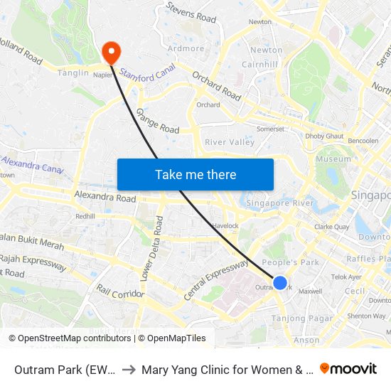 Outram Park (EW16|NE3) to Mary Yang Clinic for Women & Adolescents map