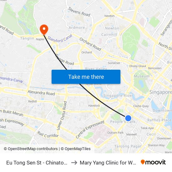 Eu Tong Sen St - Chinatown Stn Exit C (05013) to Mary Yang Clinic for Women & Adolescents map