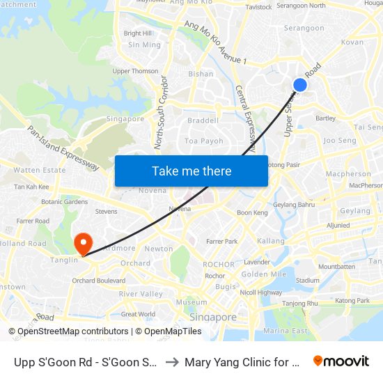 Upp S'Goon Rd - S'Goon Stn Exit A/Blk 413 (62139) to Mary Yang Clinic for Women & Adolescents map