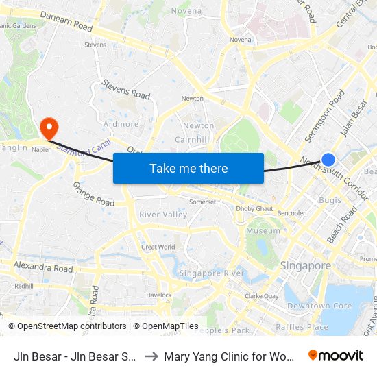 Jln Besar - Jln Besar Stn Exit A (07529) to Mary Yang Clinic for Women & Adolescents map