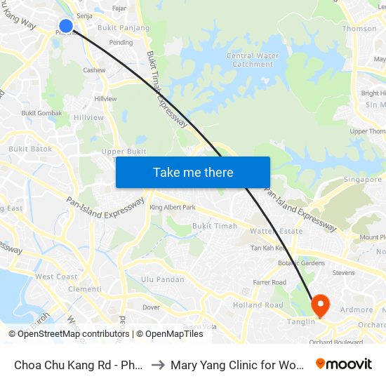 Choa Chu Kang Rd - Phoenix Stn (44141) to Mary Yang Clinic for Women & Adolescents map