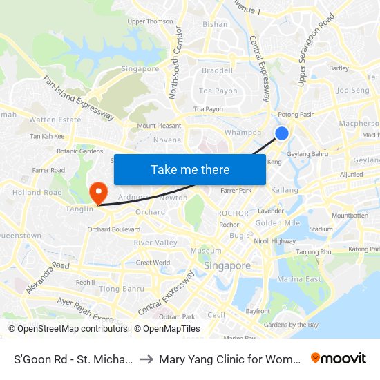 S'Goon Rd - St. Michael's Pl (60161) to Mary Yang Clinic for Women & Adolescents map