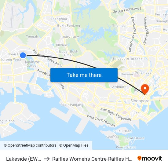 Lakeside (EW26) to Raffles Women's Centre-Raffles Hospital map