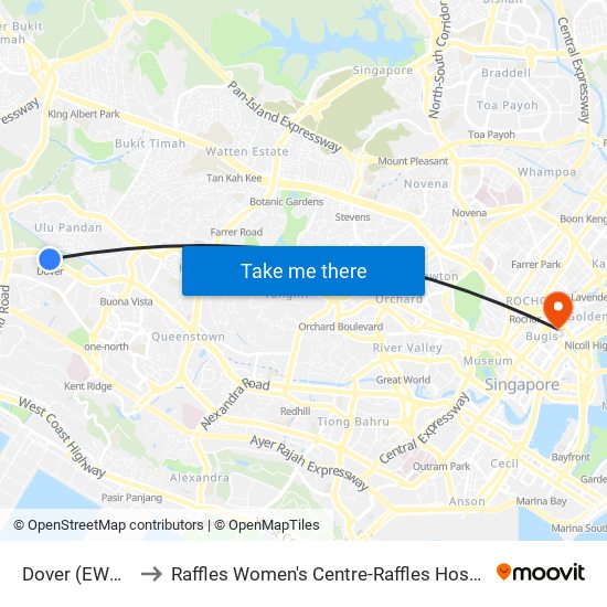 Dover (EW22) to Raffles Women's Centre-Raffles Hospital map