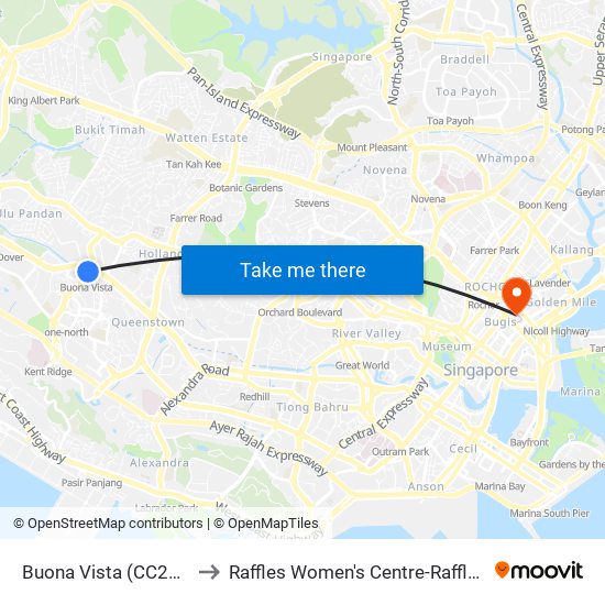 Buona Vista (CC22|EW21) to Raffles Women's Centre-Raffles Hospital map