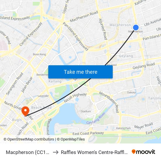 Macpherson (CC10|DT26) to Raffles Women's Centre-Raffles Hospital map