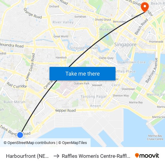 Harbourfront (NE1|CC29) to Raffles Women's Centre-Raffles Hospital map