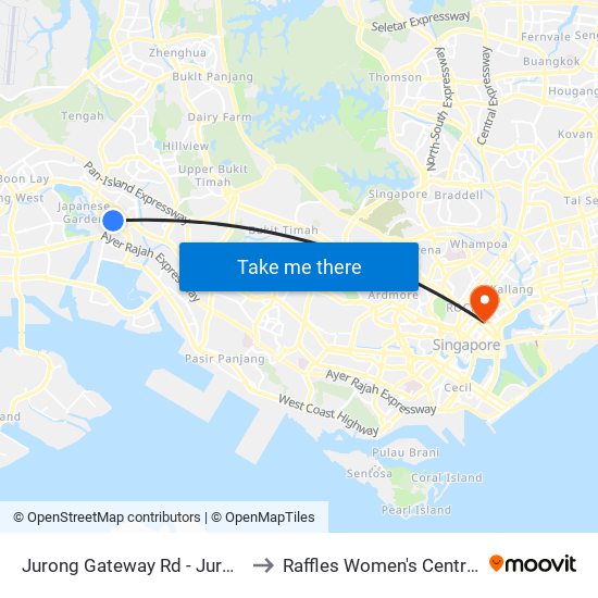 Jurong Gateway Rd - Jurong East Int (28009) to Raffles Women's Centre-Raffles Hospital map