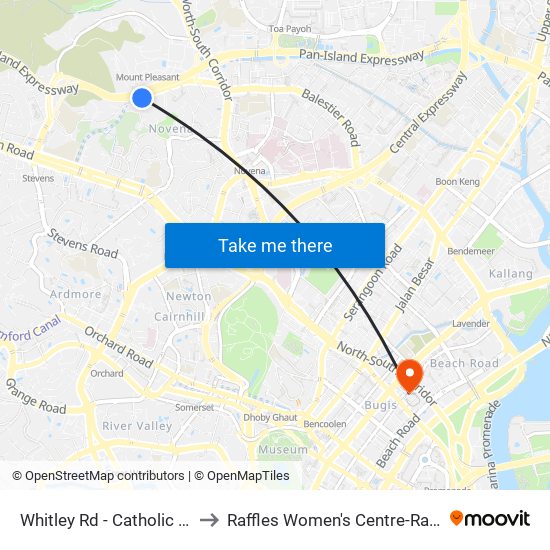 Whitley Rd - Catholic Jc (51099) to Raffles Women's Centre-Raffles Hospital map