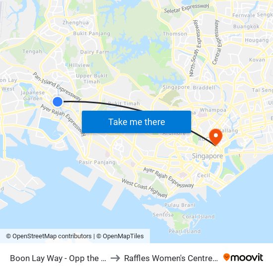 Boon Lay Way - Opp the Synergy (28049) to Raffles Women's Centre-Raffles Hospital map