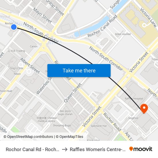 Rochor Canal Rd - Rochor Stn (07531) to Raffles Women's Centre-Raffles Hospital map