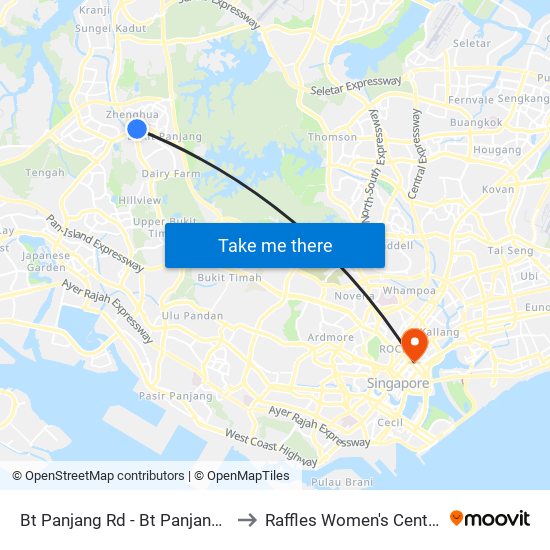 Bt Panjang Rd - Bt Panjang Stn/Blk 604 (44251) to Raffles Women's Centre-Raffles Hospital map