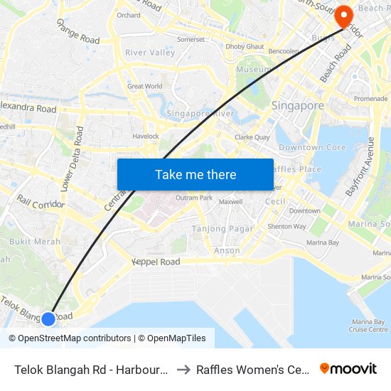 Telok Blangah Rd - Harbourfront Stn/Vivocity (14141) to Raffles Women's Centre-Raffles Hospital map