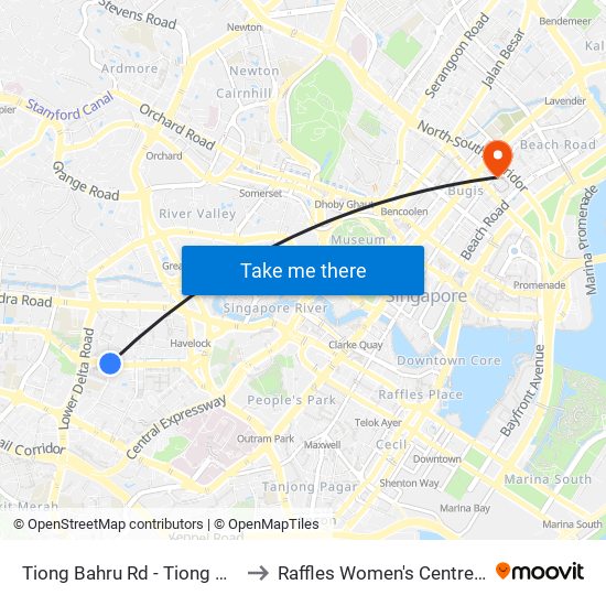 Tiong Bahru Rd - Tiong Bahru Stn (10169) to Raffles Women's Centre-Raffles Hospital map