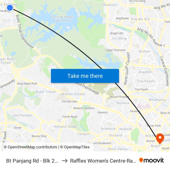 Bt Panjang Rd - Blk 270 (44261) to Raffles Women's Centre-Raffles Hospital map