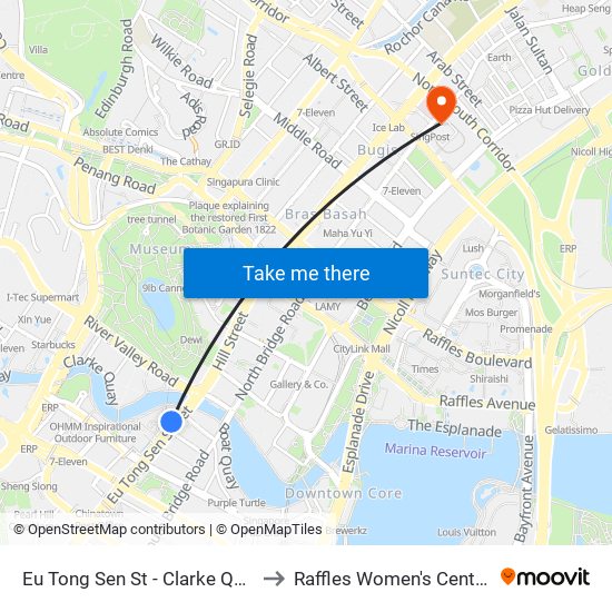 Eu Tong Sen St - Clarke Quay Stn Exit E (04222) to Raffles Women's Centre-Raffles Hospital map