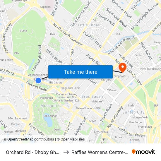 Orchard Rd - Dhoby Ghaut Stn (08057) to Raffles Women's Centre-Raffles Hospital map