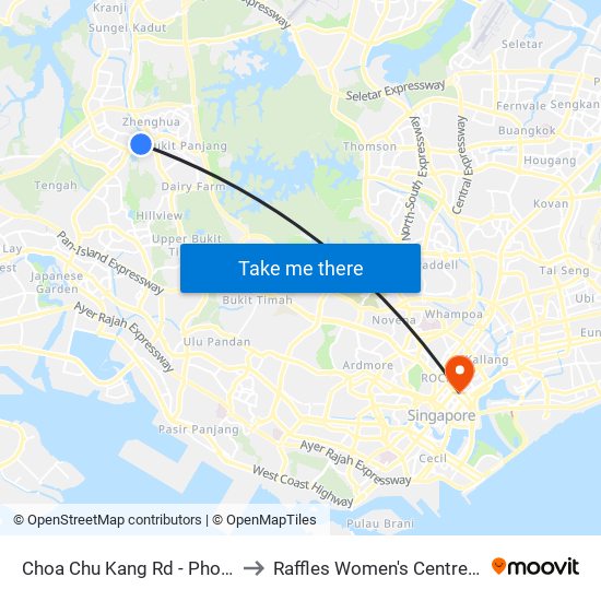 Choa Chu Kang Rd - Phoenix Stn (44141) to Raffles Women's Centre-Raffles Hospital map