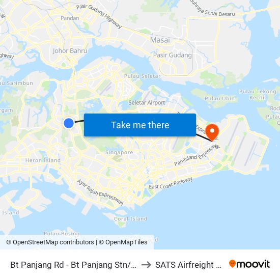 Bt Panjang Rd - Bt Panjang Stn/Blk 604 (44251) to SATS Airfreight Terminal 3 map