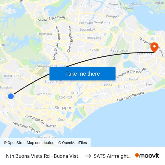 Nth Buona Vista Rd - Buona Vista Stn Exit D (11369) to SATS Airfreight Terminal 3 map