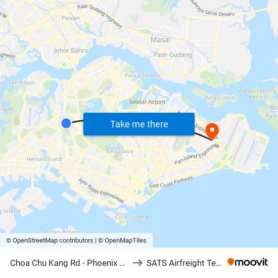 Choa Chu Kang Rd - Phoenix Stn (44141) to SATS Airfreight Terminal 3 map