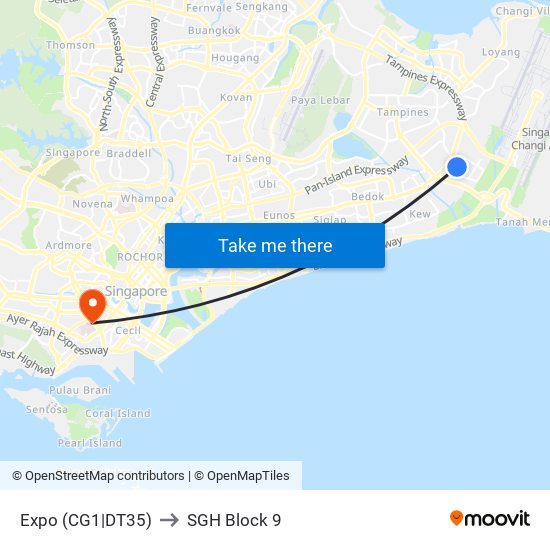 Expo (CG1|DT35) to SGH Block 9 map