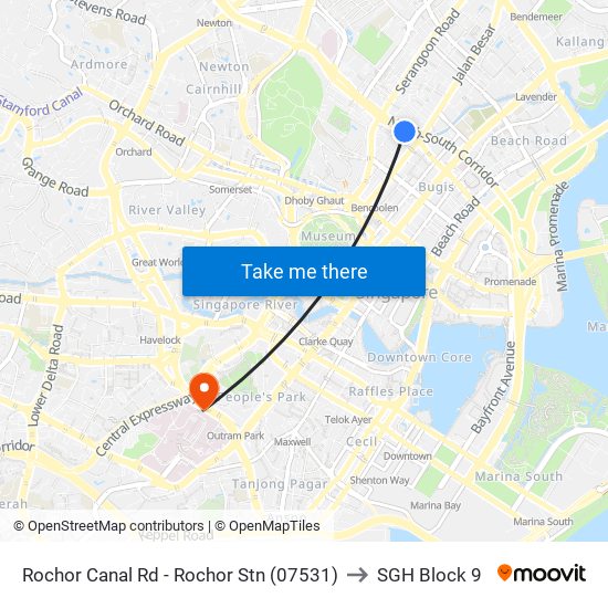 Rochor Canal Rd - Rochor Stn (07531) to SGH Block 9 map