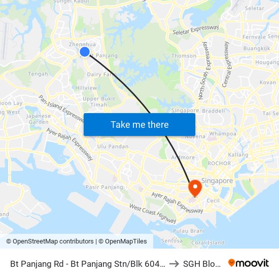 Bt Panjang Rd - Bt Panjang Stn/Blk 604 (44251) to SGH Block 9 map