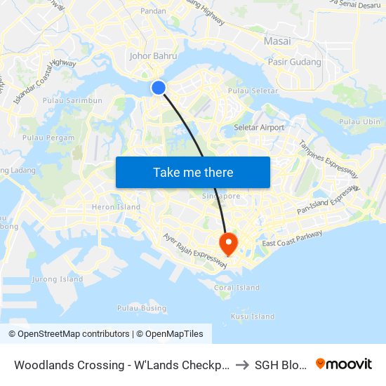 Woodlands Crossing - W'Lands Checkpt (46109) to SGH Block 9 map